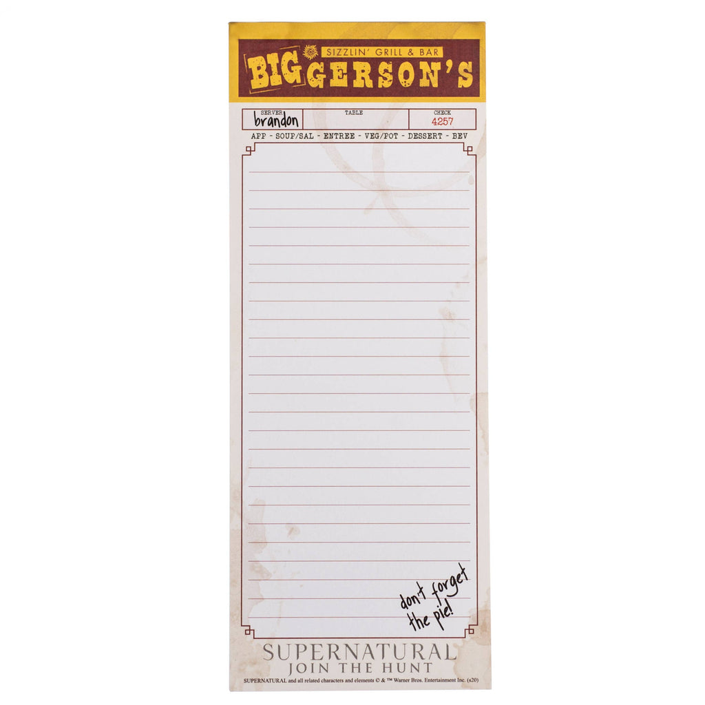 Supernatural Biggerson's Magnetic List Notepad