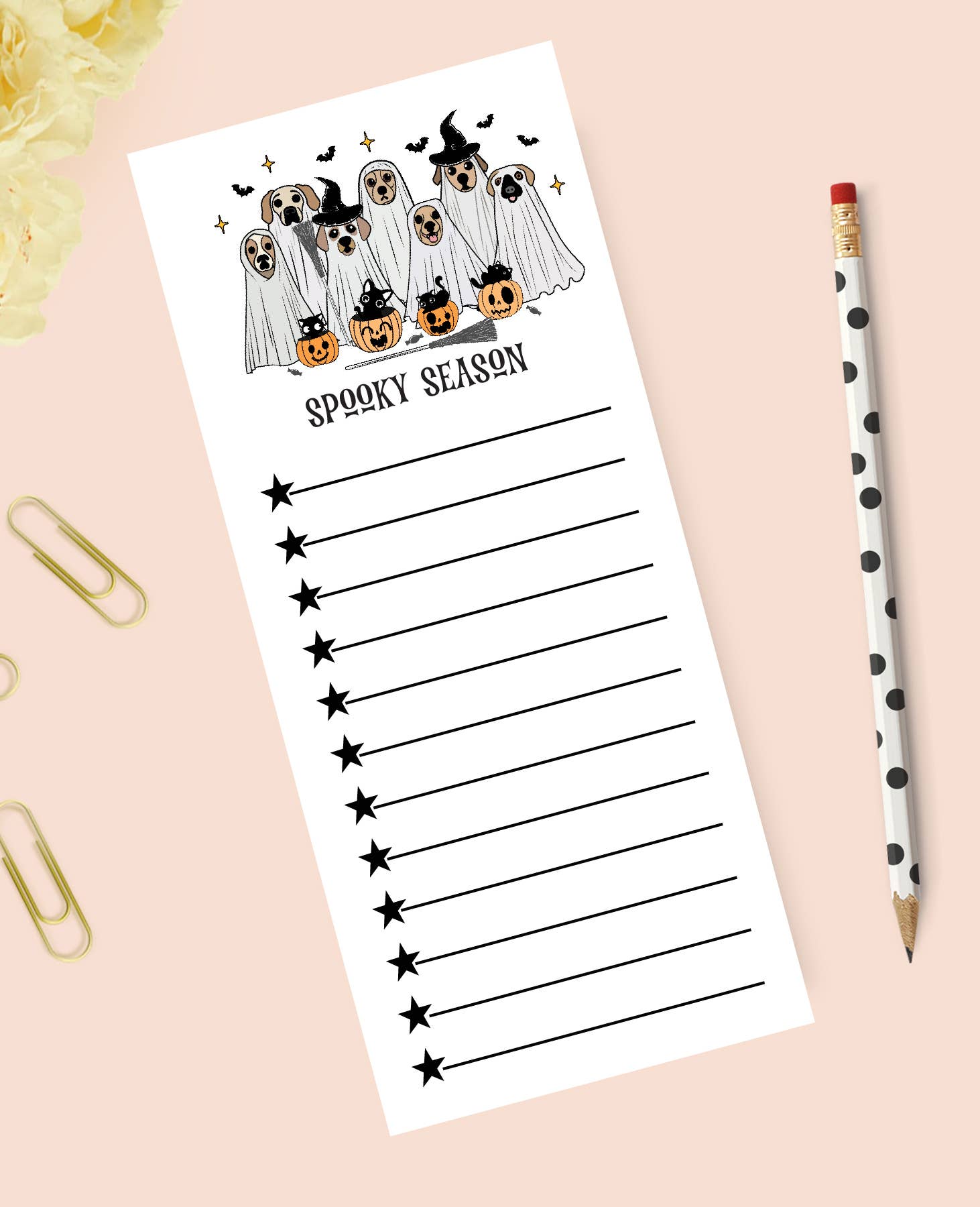 Dog Spooky Season Notepad. Halloween Notepad