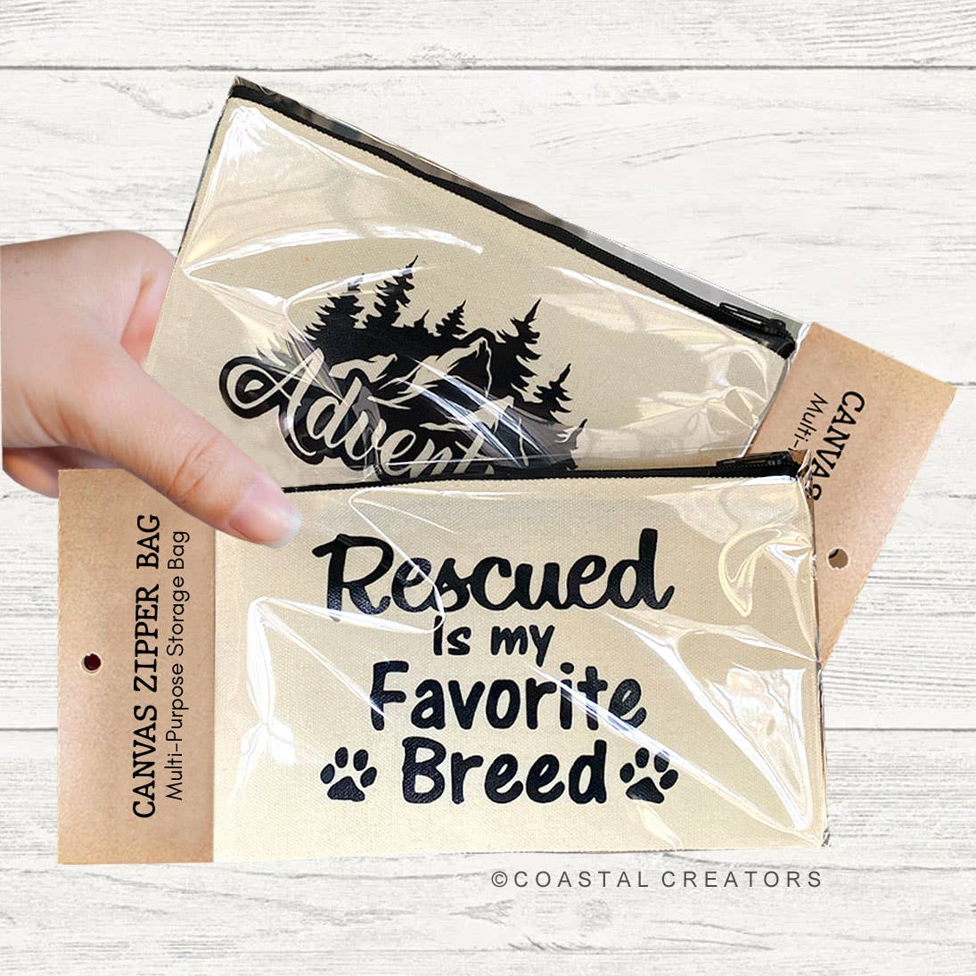 I Love My Chihuahua Multi-Use Canvas Zipper Pouch