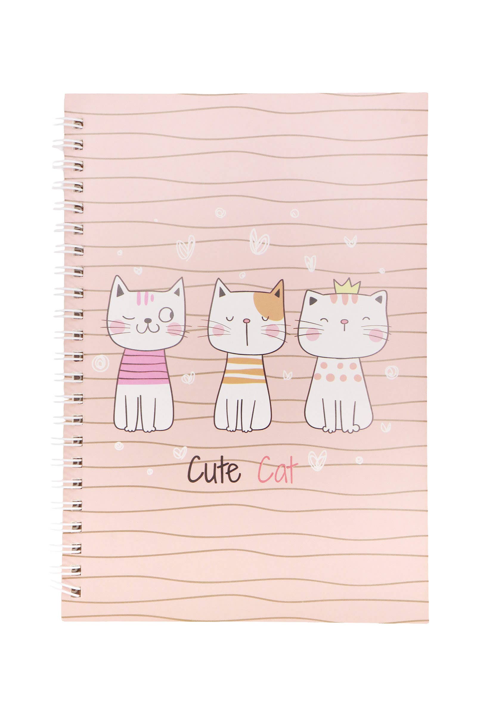 Cute Cat A5 Spiral Bound Notebook - 12 Pcs