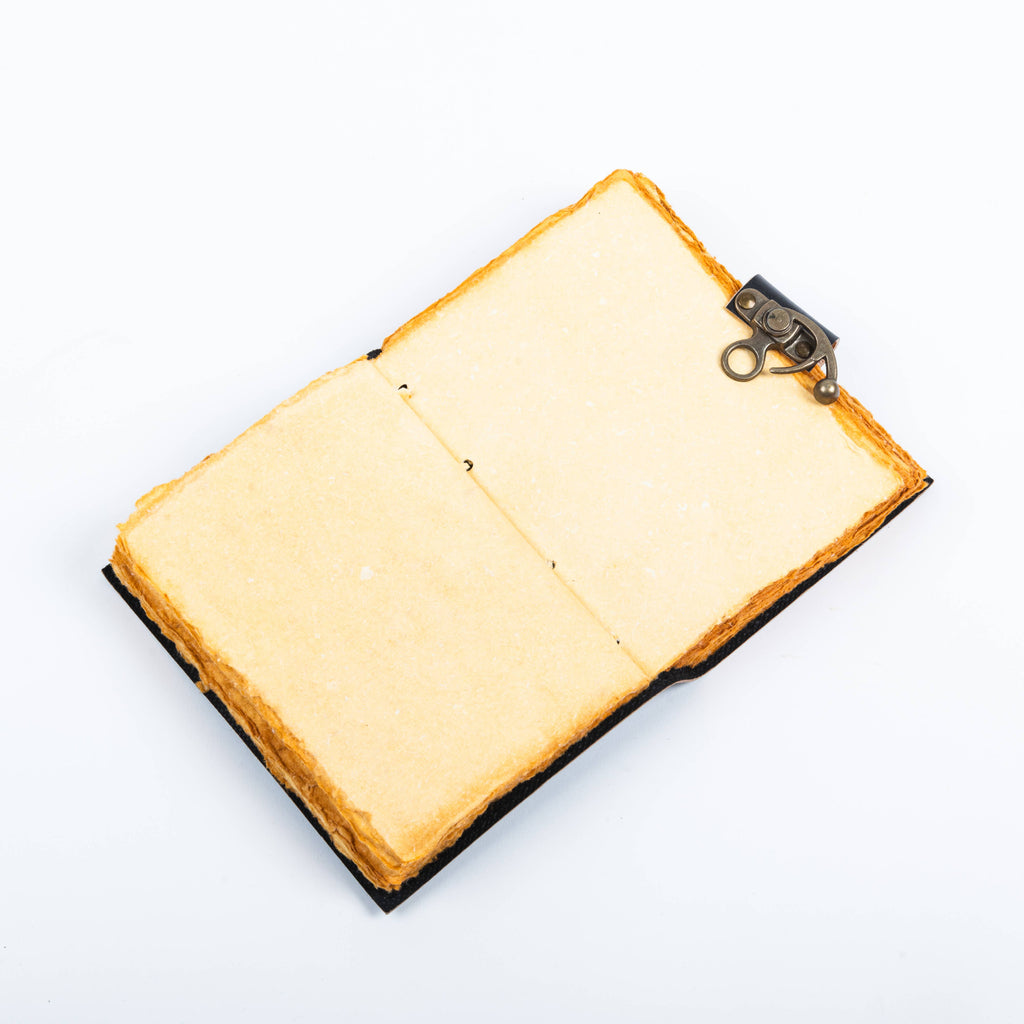 Wolf Embossed Leather Journal diary with 200 Deckle pages