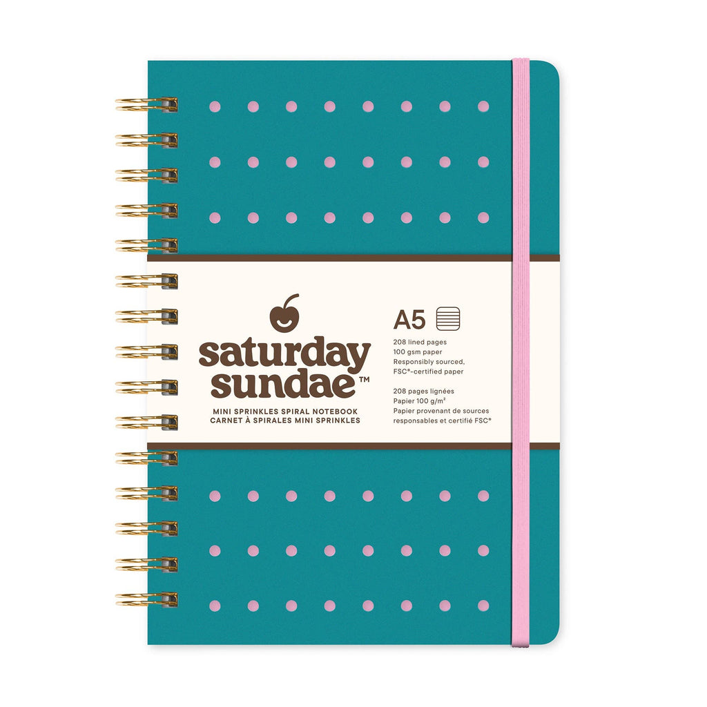 Blue Raspberry A5 Mini Sprinkles Spiral Notebook