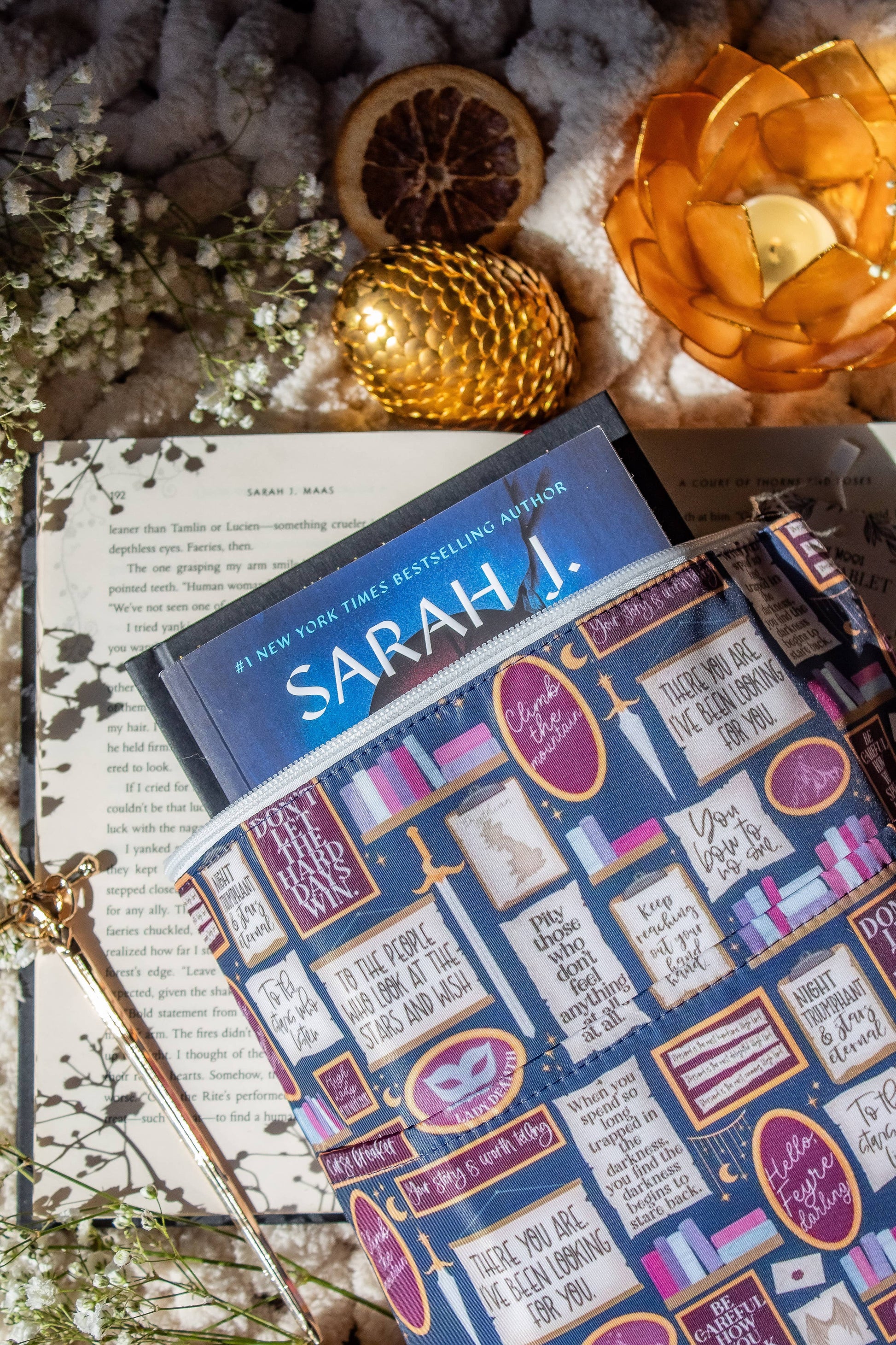 Water-Resistant Book / Tablet Sleeve | ACOTAR Quote Wall