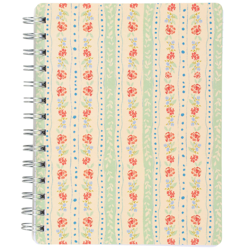 Floral Stripe Spiral Notebook