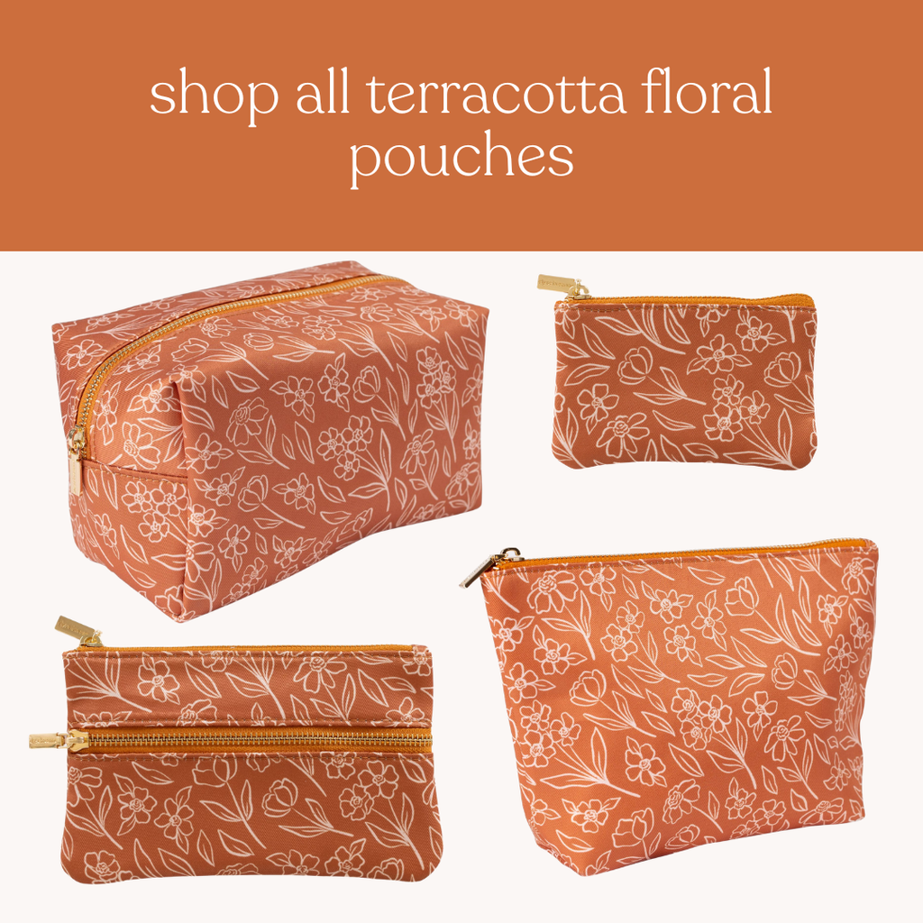 Terracotta Floral Pencil Pouch | Fall & Halloween