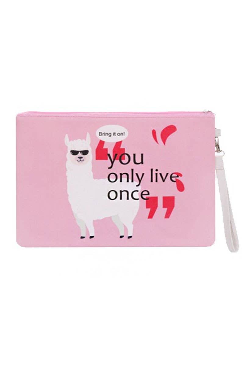 Cool Retro YOLO Llama Pouch Bag