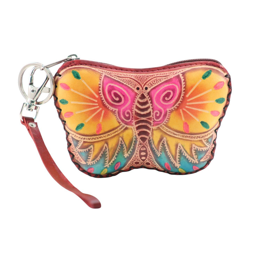 Handmade Leather Butterfly Coin Purse - T305