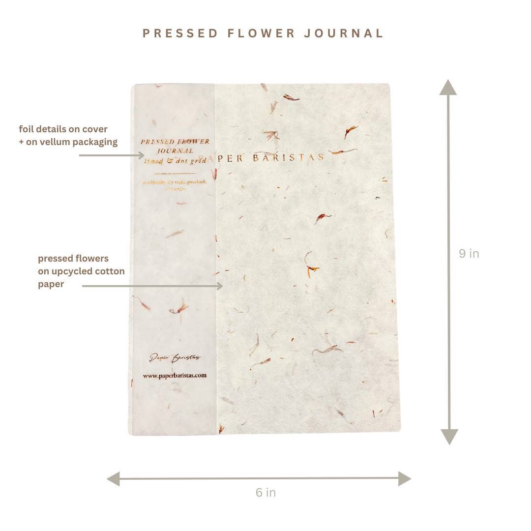 Journal Notebook Planner | Dot Grid Lined Petal Seed Paper