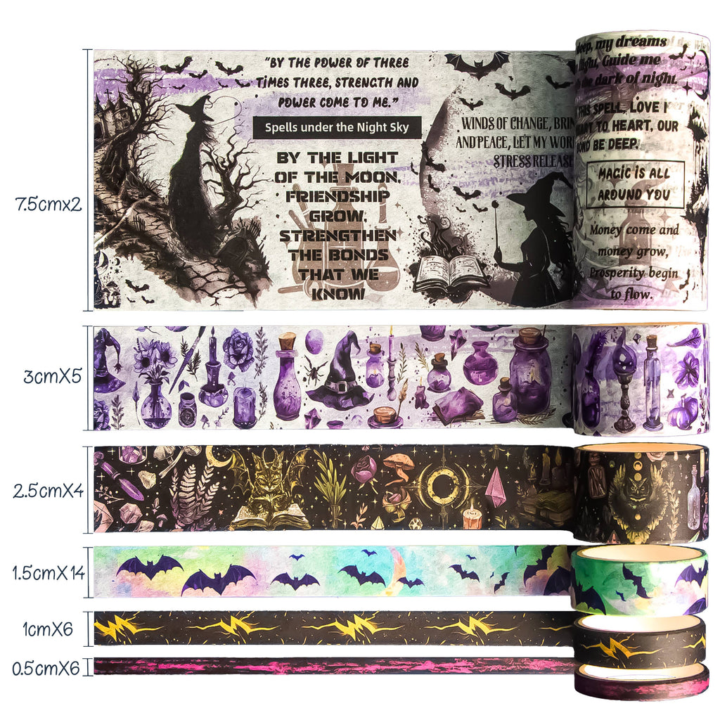 Phantom Witches Washi Tape Set - 37 Rolls