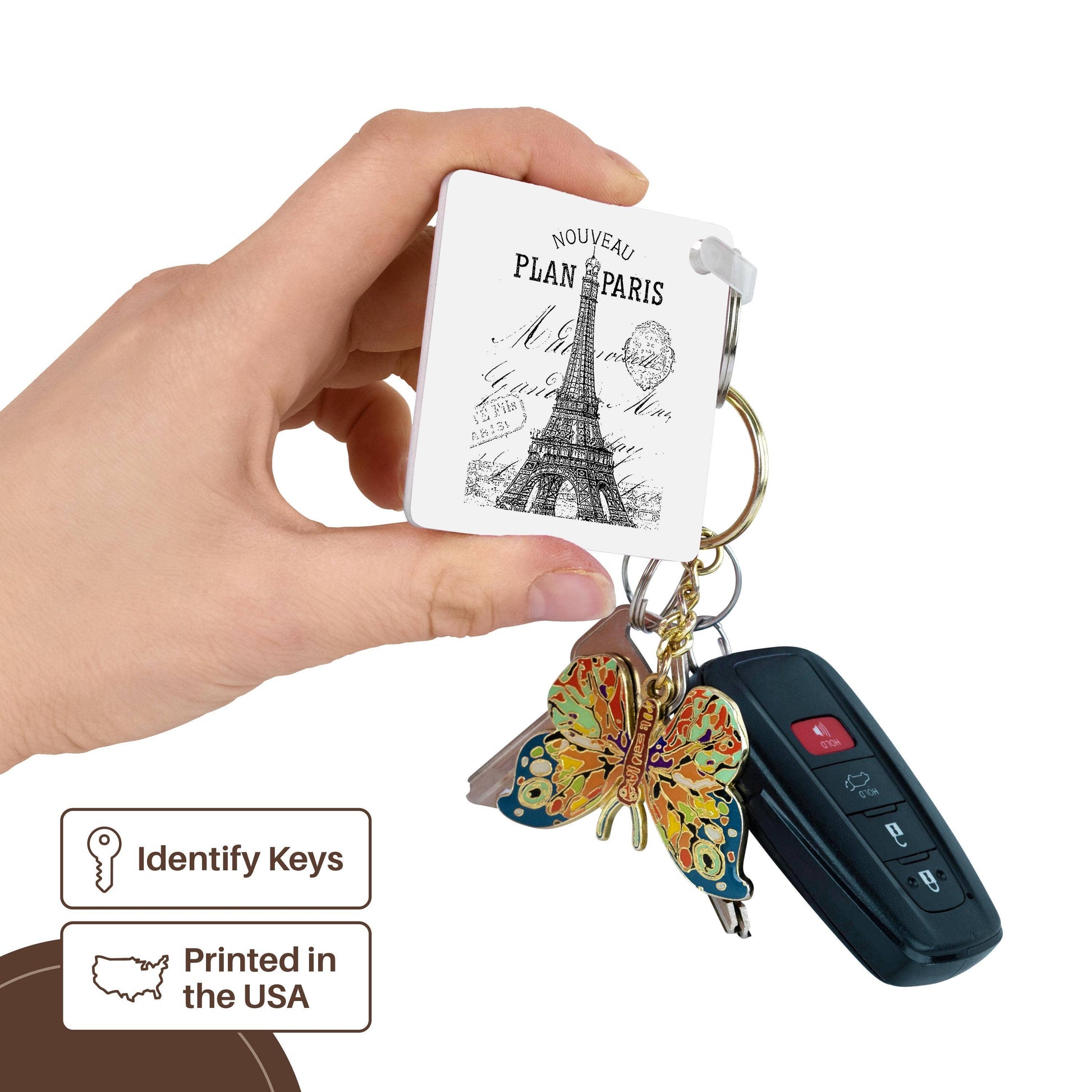 Paris vintage Eiffel tower, Key Chain