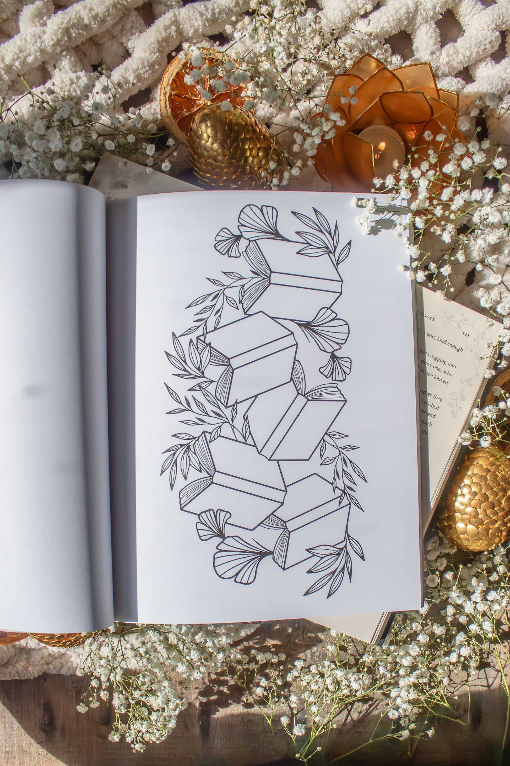 Bookish Coloring Book | 40 Coloring Pages For Adult Readers