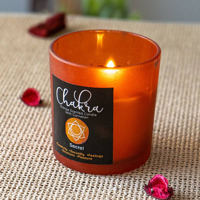 Sacral Chakra Orange Carnelian Candle
