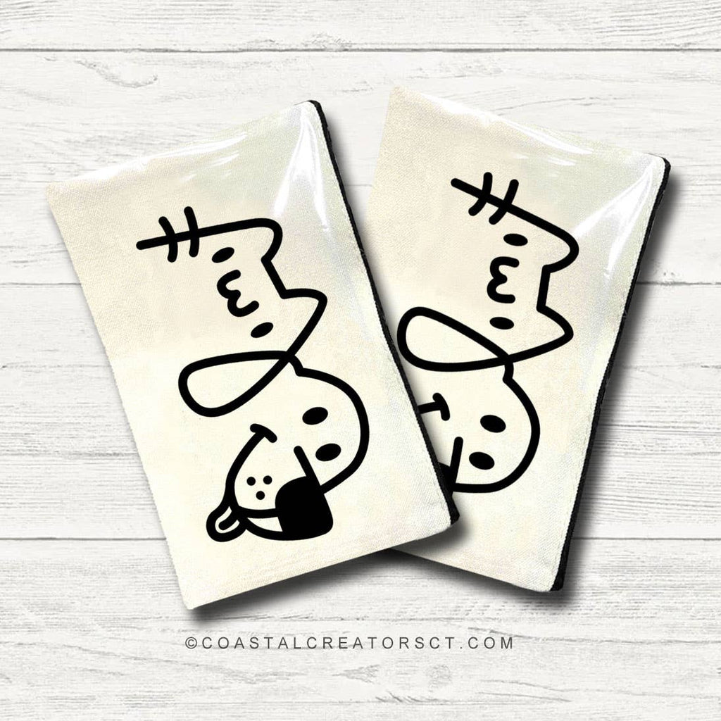 Cat and Dog Outline Canvas Zipper Pouch Bag