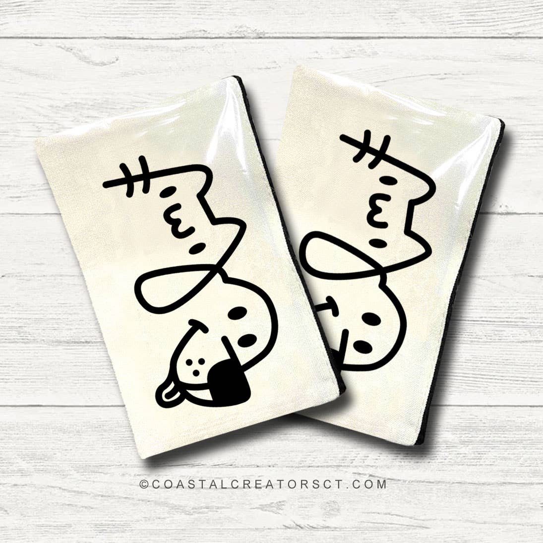 Cat and Dog Outline Canvas Zipper Pouch Bag