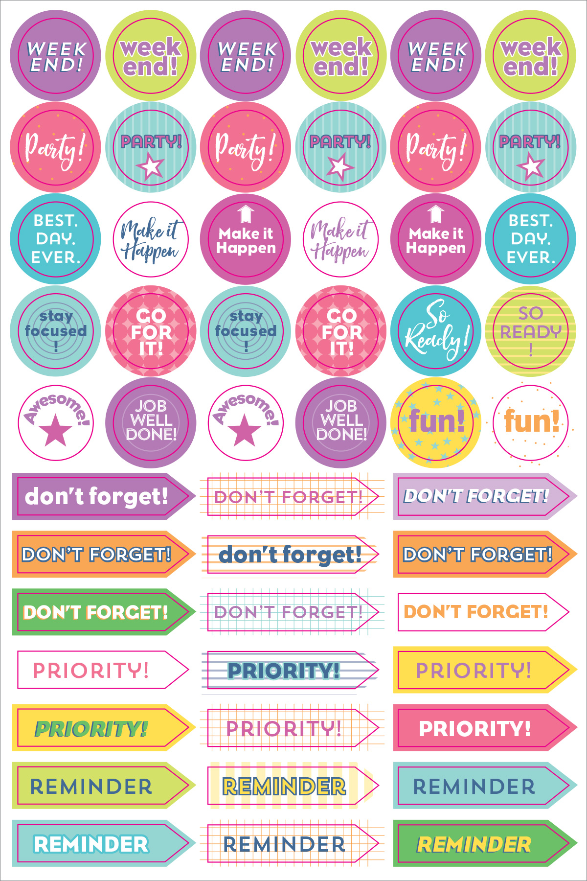 Essentials Weekly Planner Stickers