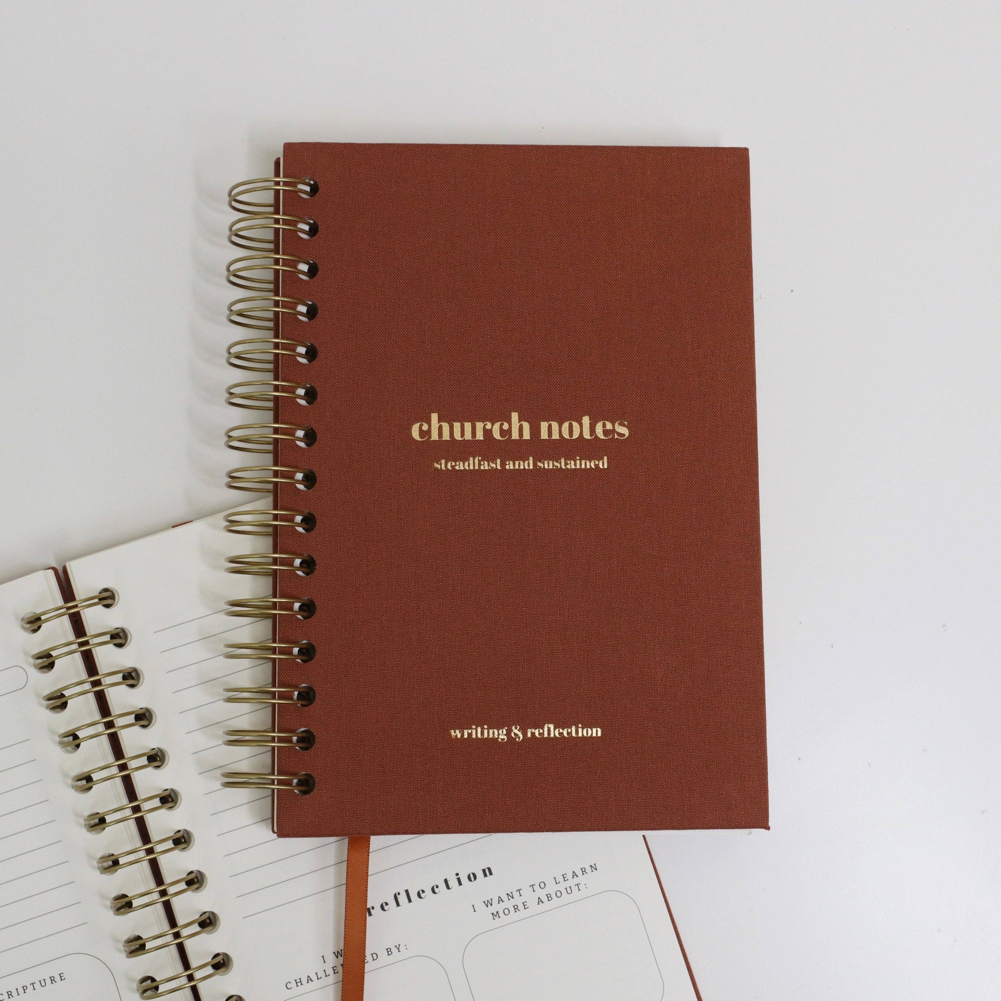 Church Notes Journal - Spiral Linen Brown