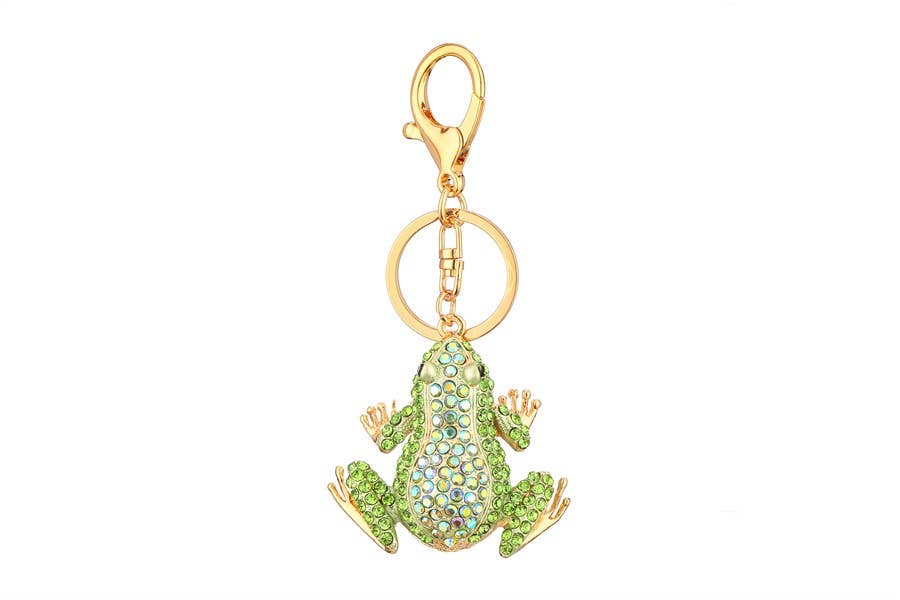 Rhinestone Covered Toad Fashion Key Chain