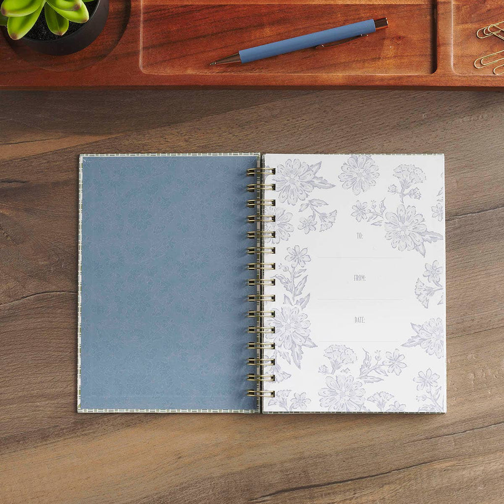 Journal Spiral Blue Floral Strength And Dignity Prov. 31:25