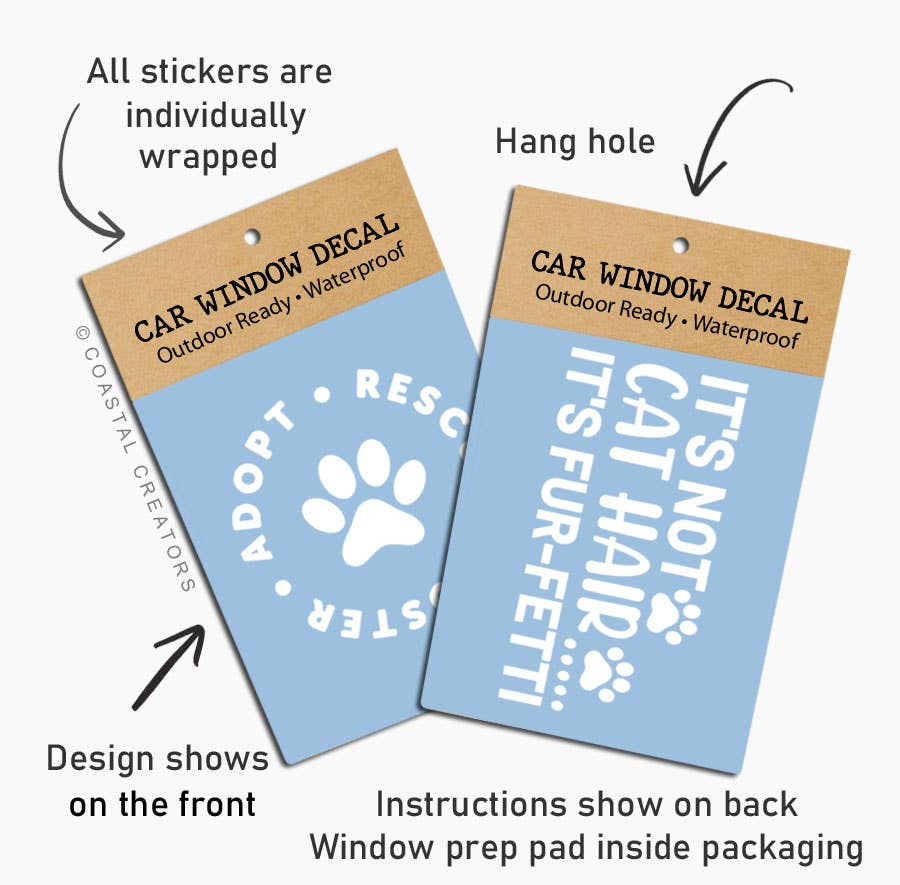 Tell Your Cat I Said PSPSPS White Vinyl Car Decal, Packaged