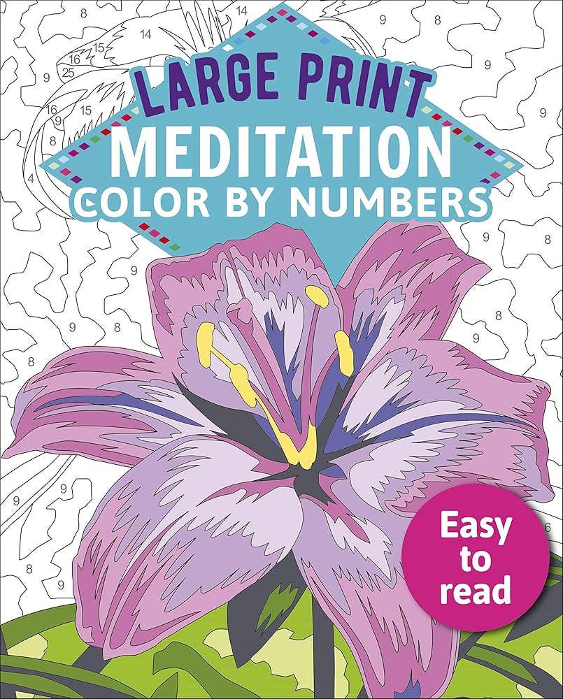 Large Print Meditation Color By Numbers