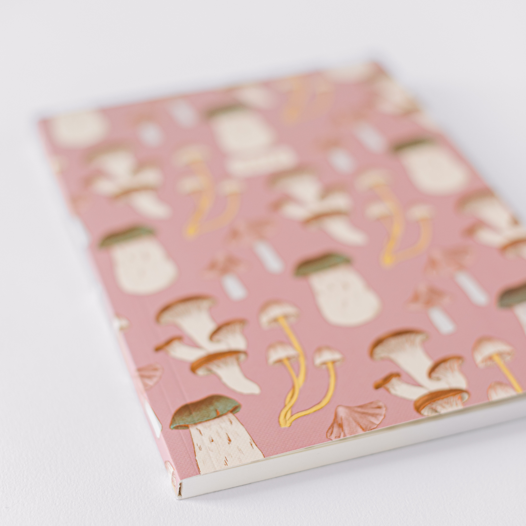 Pink Mushroom Pattern Softcover Notebook