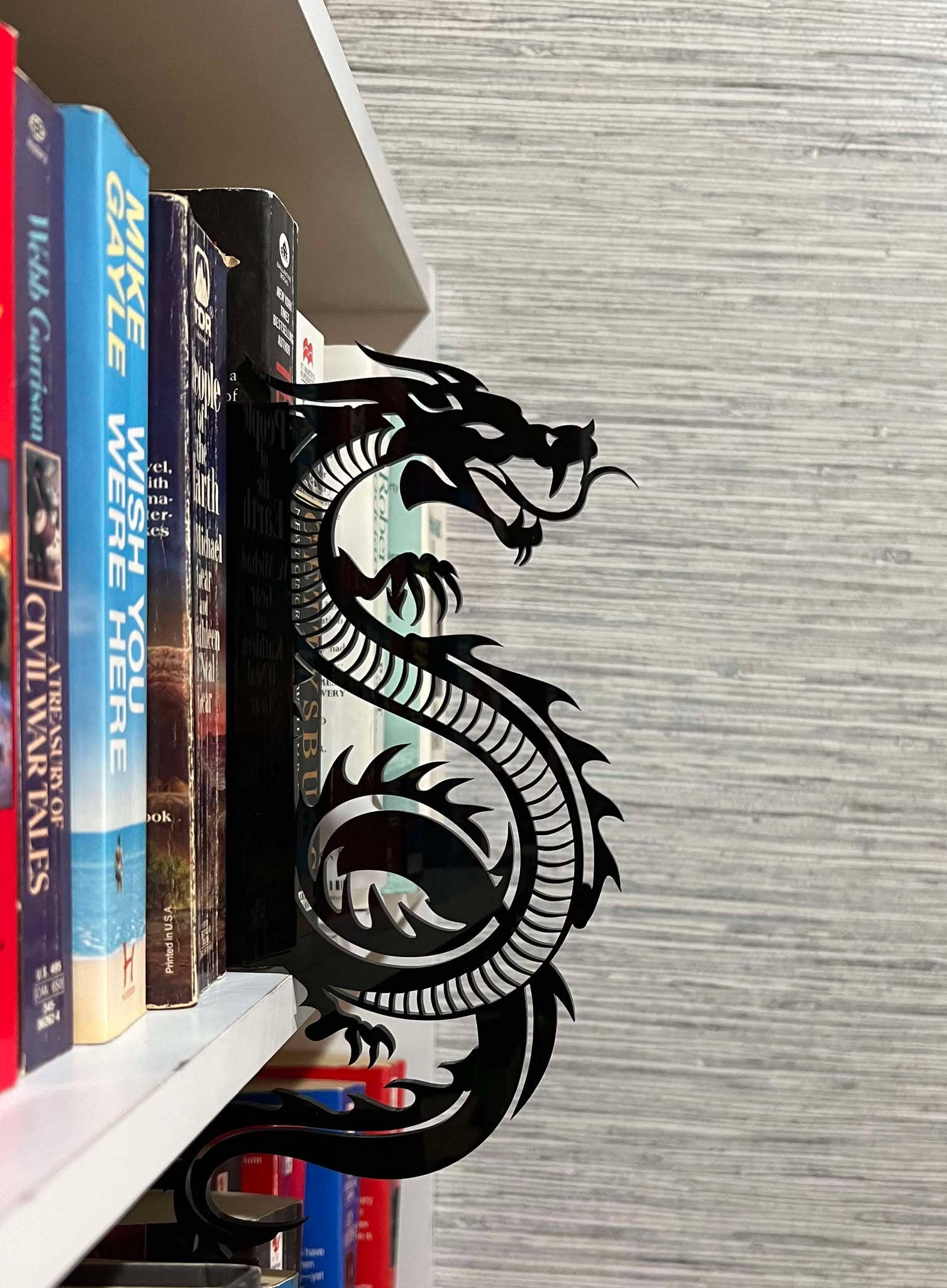 Fantasy Bookshelf Silhouette  -  Dragon