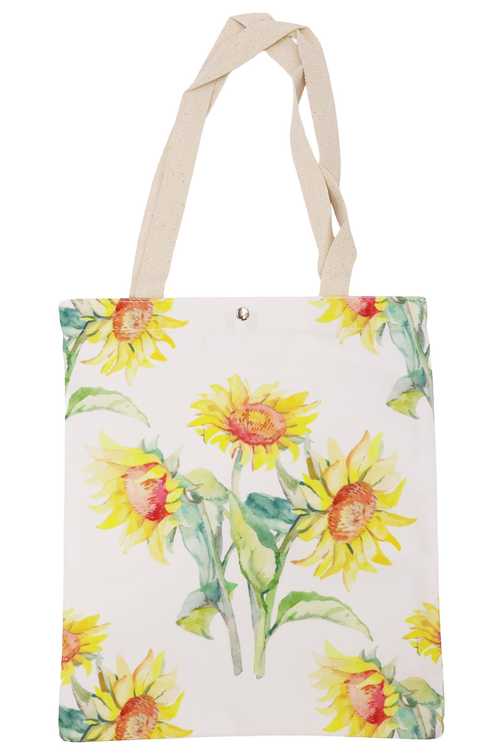Sunflower Print Canvas Tote Bag