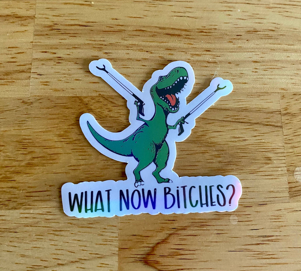 T-Rex Sticker " What Now Bitch"