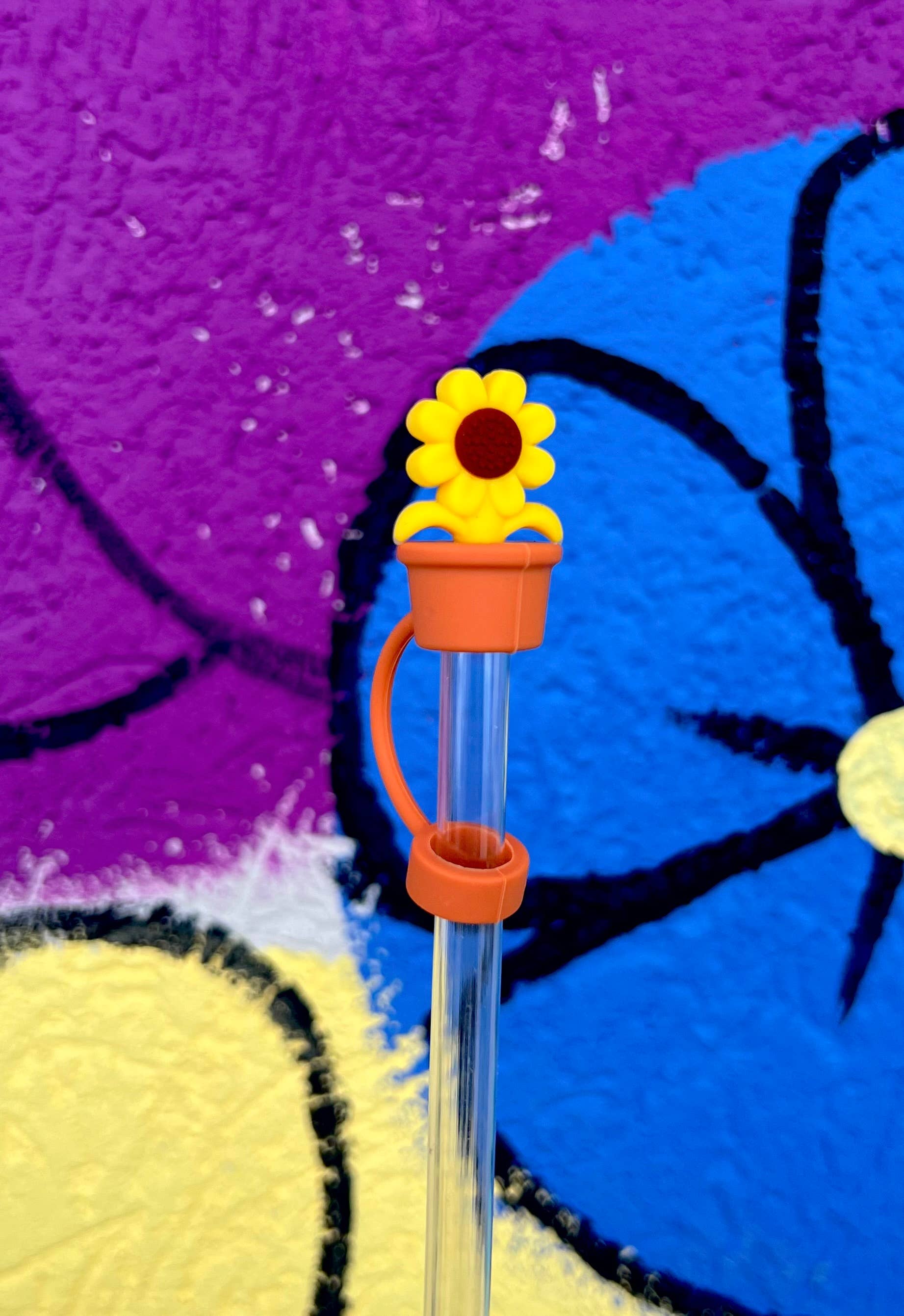 Flower Large Straw Toppers