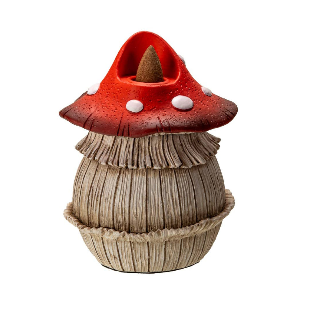 Toadstool Mushroom Backflow Waterfall Incense Burner