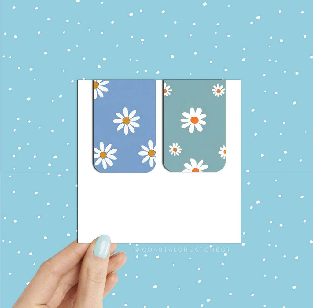 2-Pack Colorful Daisies Magnetic Bookmarks (Packaged)