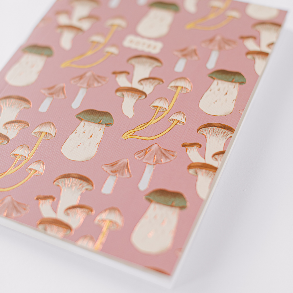 Pink Mushroom Pattern Softcover Notebook