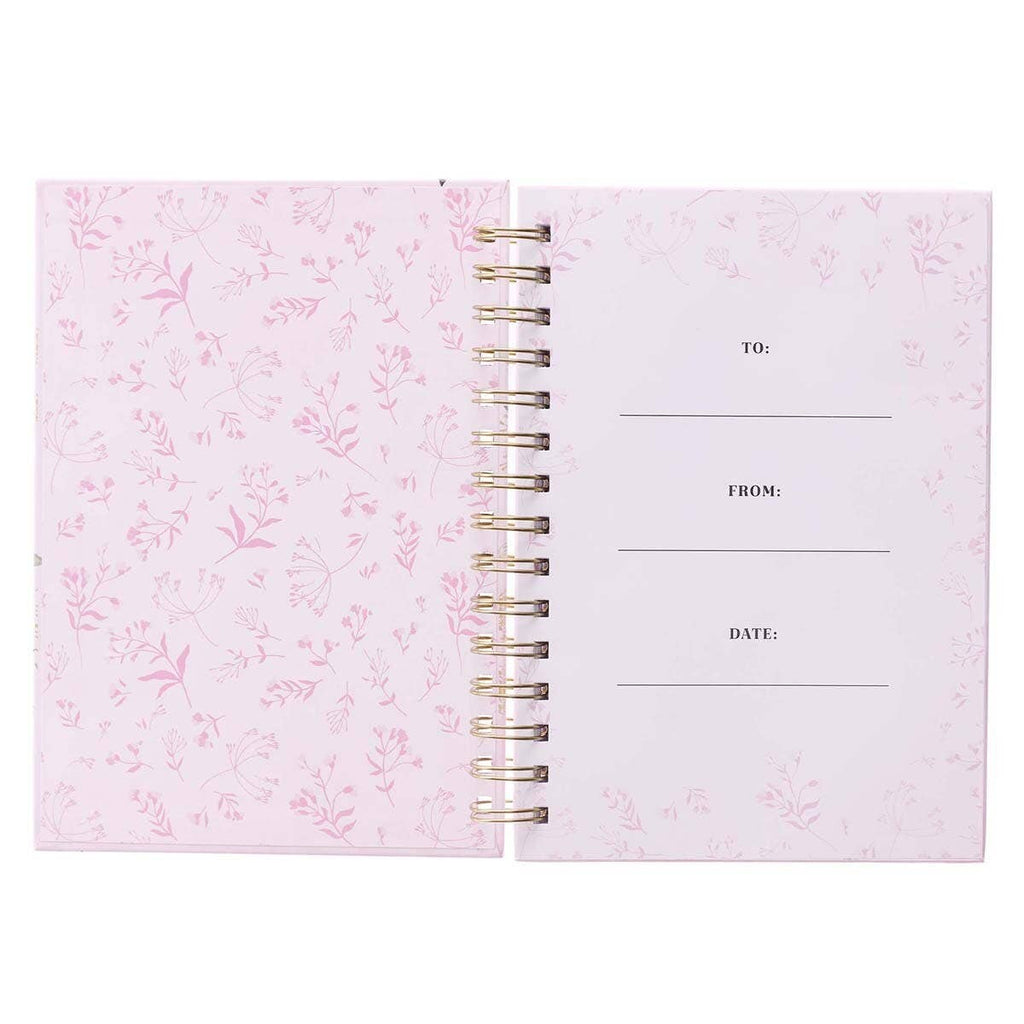 Journal Wirebound Pink Floral New Strength Ps. 23:3