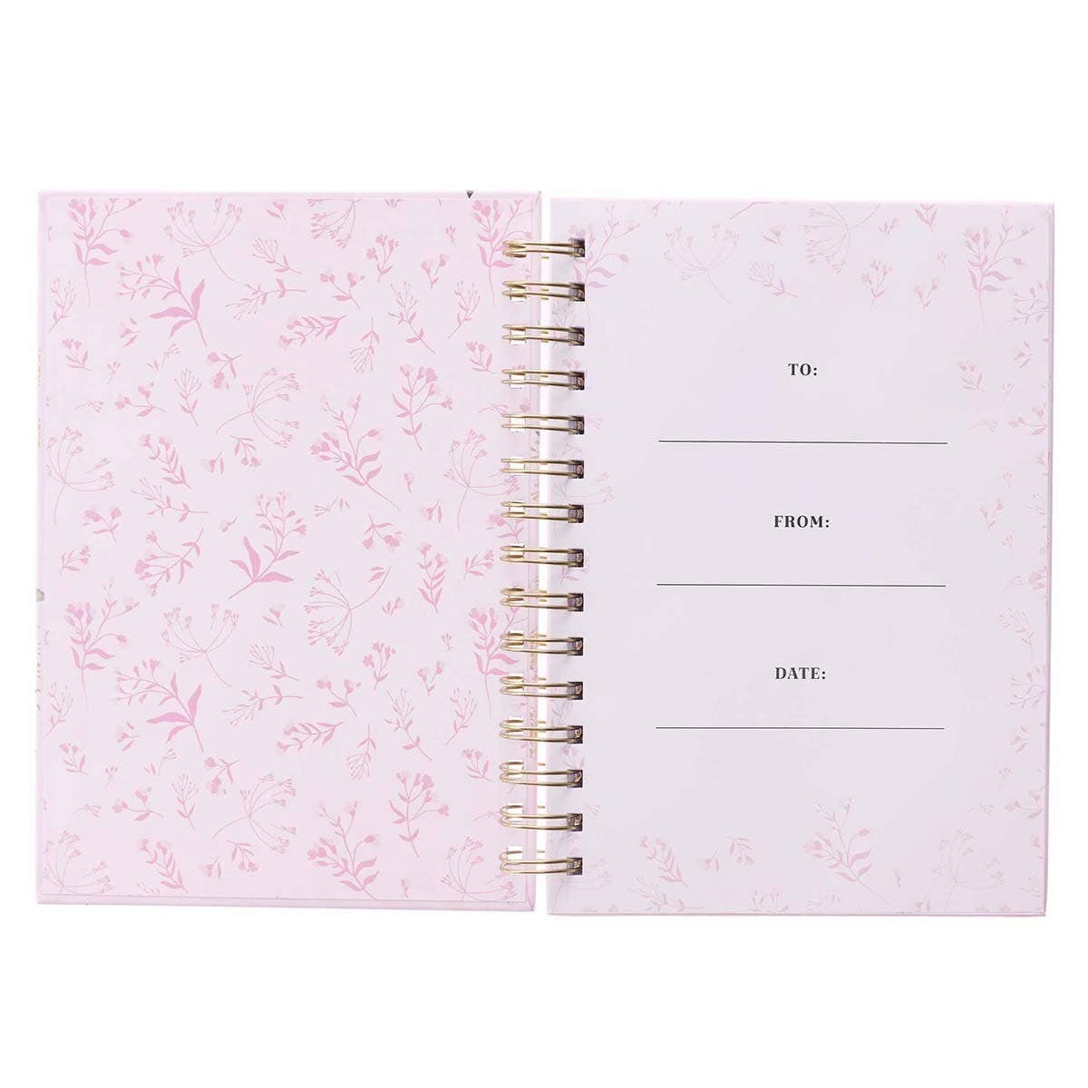 Journal Wirebound Pink Floral New Strength Ps. 23:3