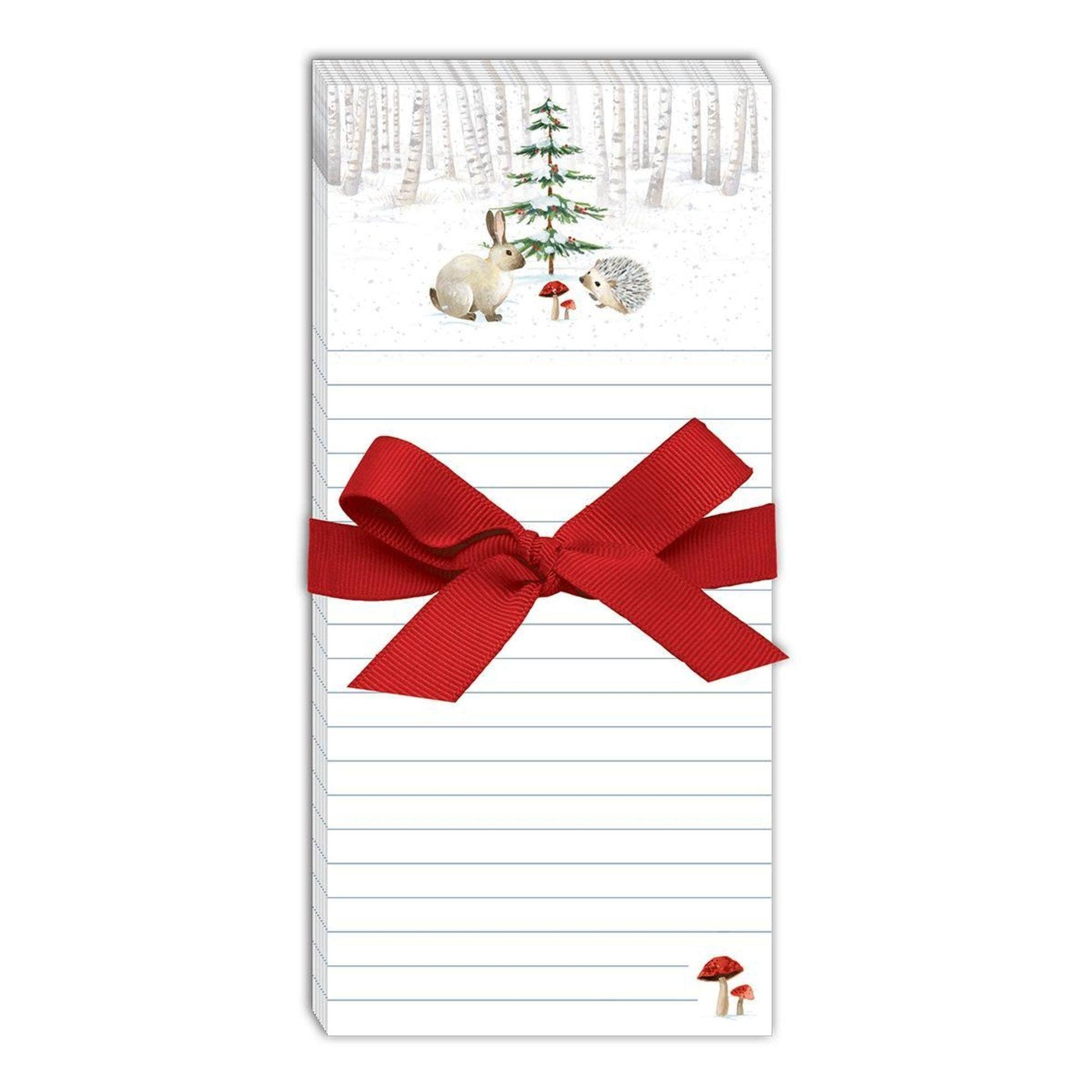 Magnetic List Pad With Bow Woodland Rabbit