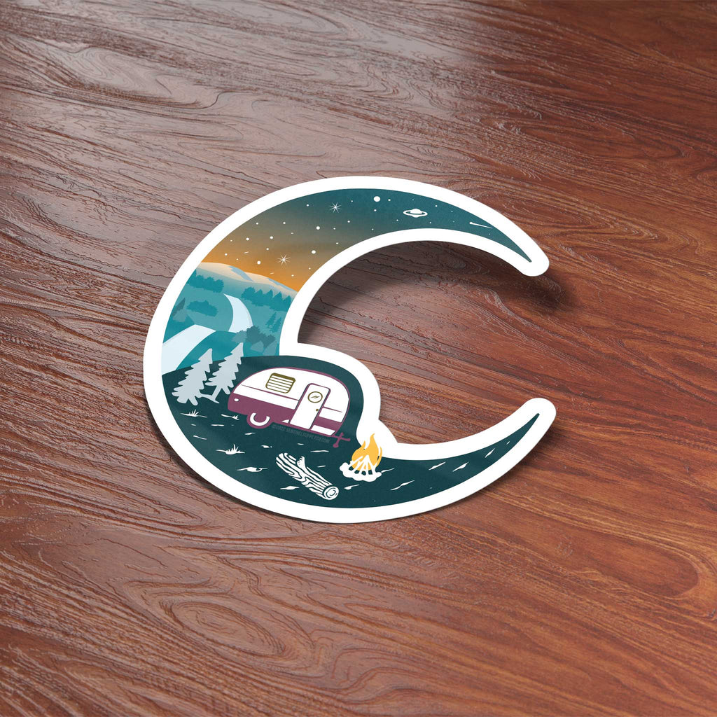 Half Moon RV Camping Sticker, Forest Hills Nature Decals