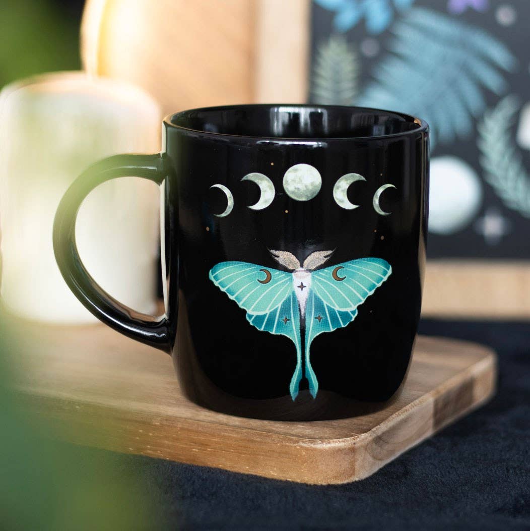 Dark Forest Luna Moth Ceramic Mug