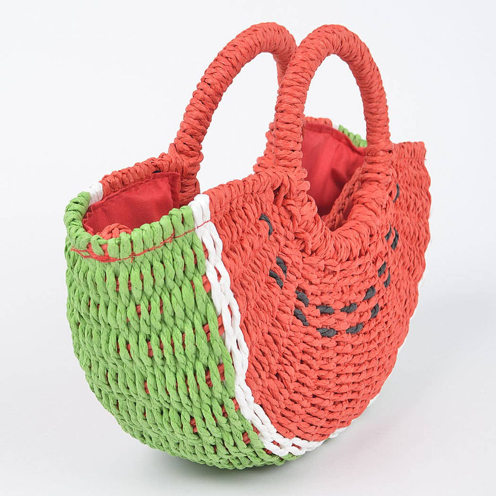 Faux Straw Watermelon Novelty Bag