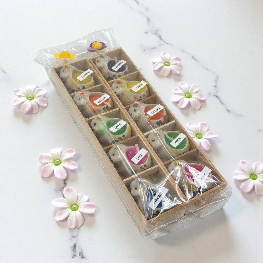 Mini Ceramic Cat Candles (10-Pack)