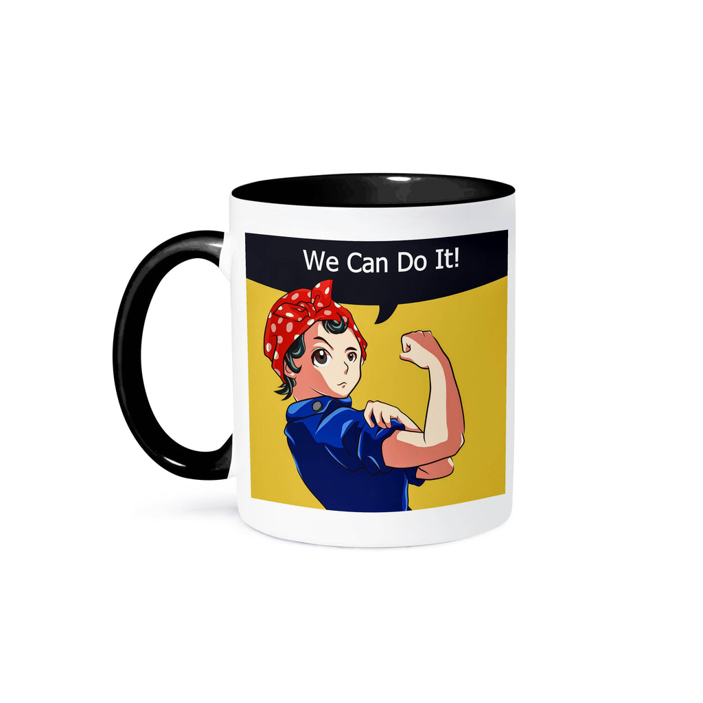 Rosie the Riveter Reimagined Magna Style Original Artwork Anime, Mug