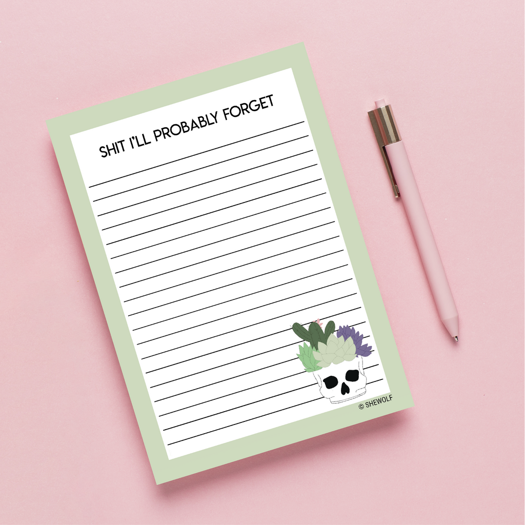 Notepad: Shit I'll Probably Forget / Funny To-Do List Takpad