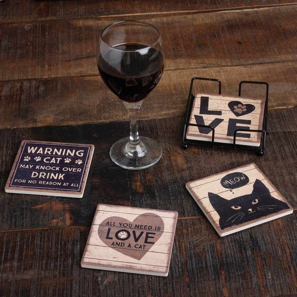 All You Need Is Love And A Cat Coaster Set