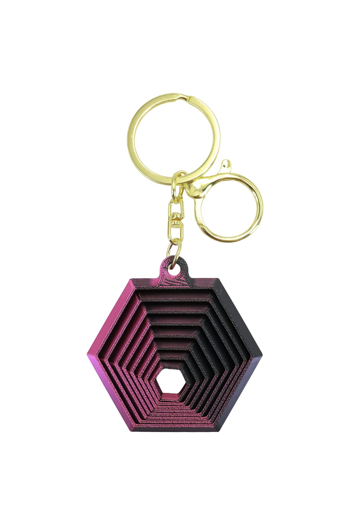 Colorful Hexagon Fractal Layered Fidget Key Chain