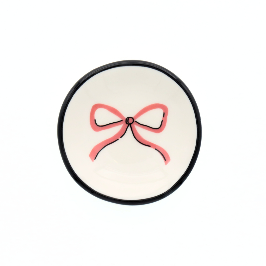 Ring Dish Salmon Pink Bow