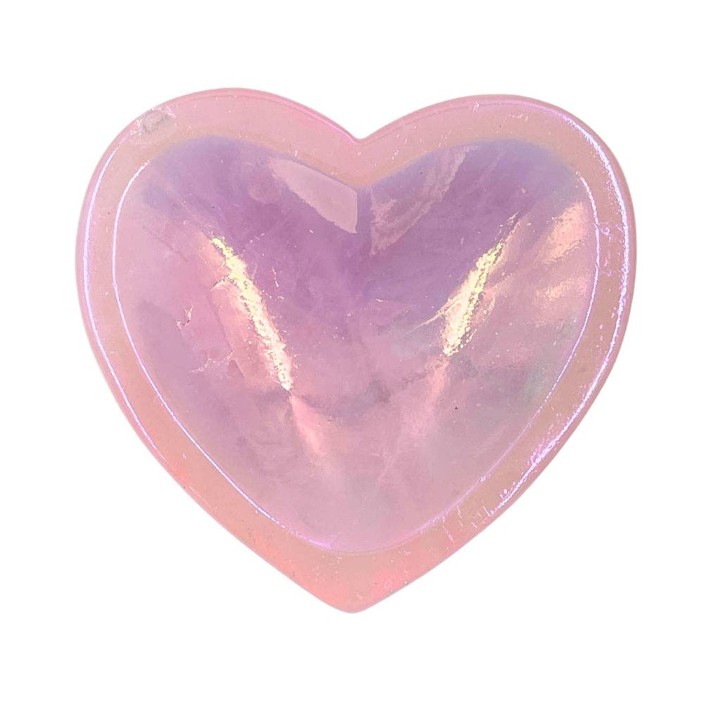 Shaped Crystals - Aura Rose Quartz Trinket Dish, Heart