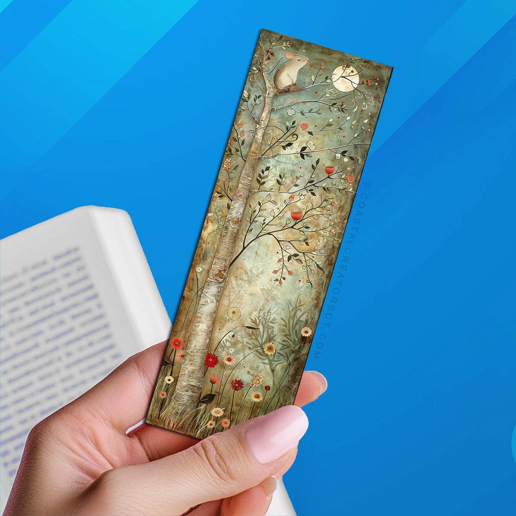 Woodland Forest Field Mouse 2"x6" Glossy Laminated Bookmark