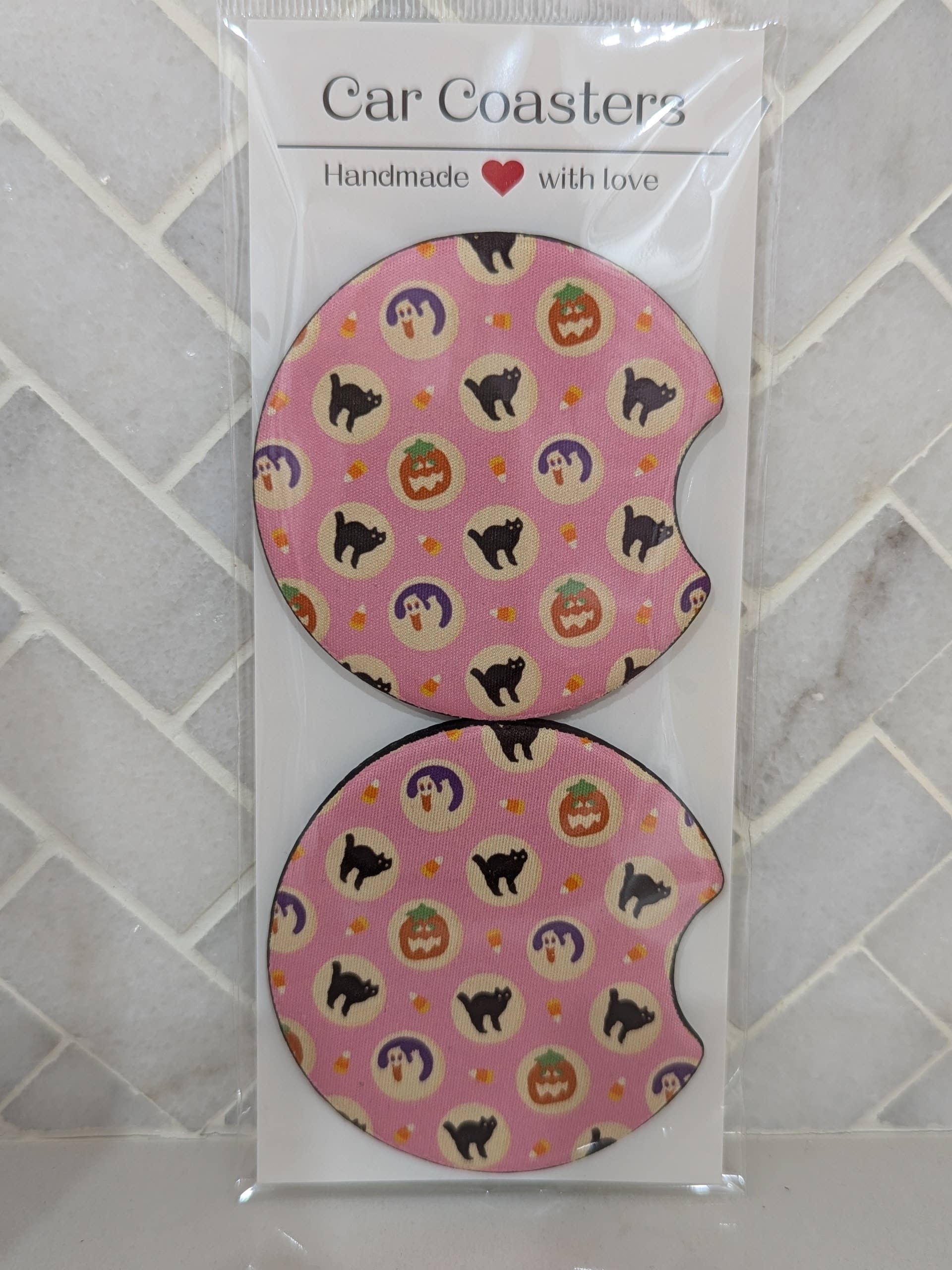 Halloween Retro Sugar Cookie Car Coasters