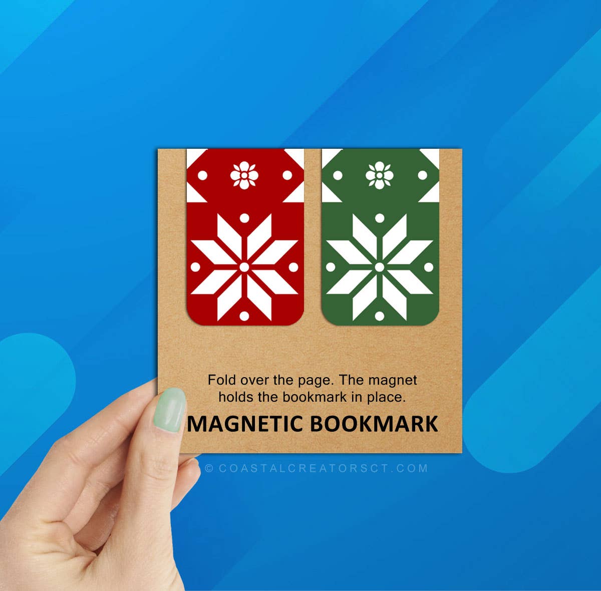2-Pk Christmas Star Magnetic Bookmarks (Packaged)