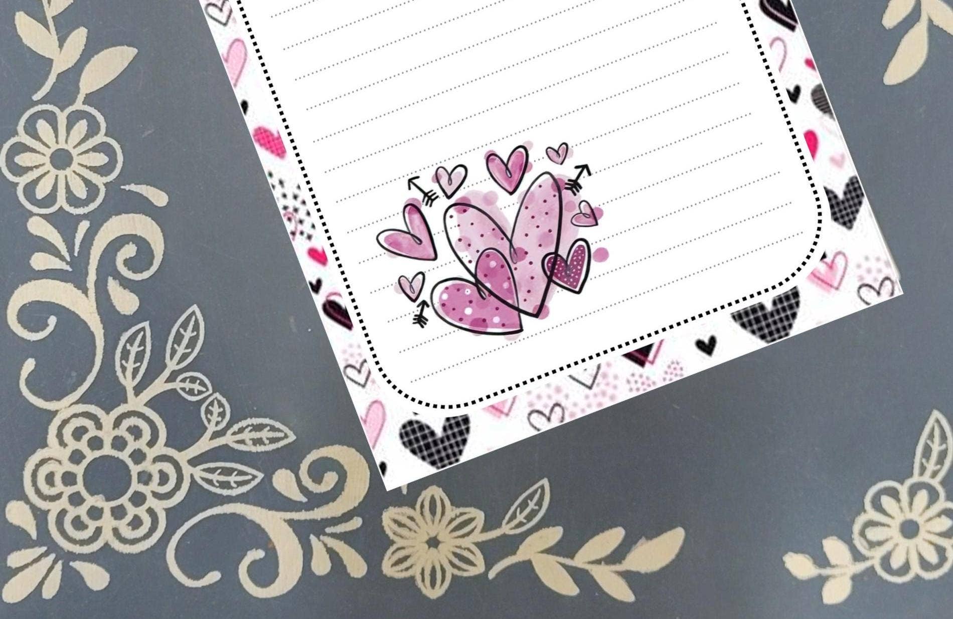 Notepad Valentine's, Hearts, Stationery