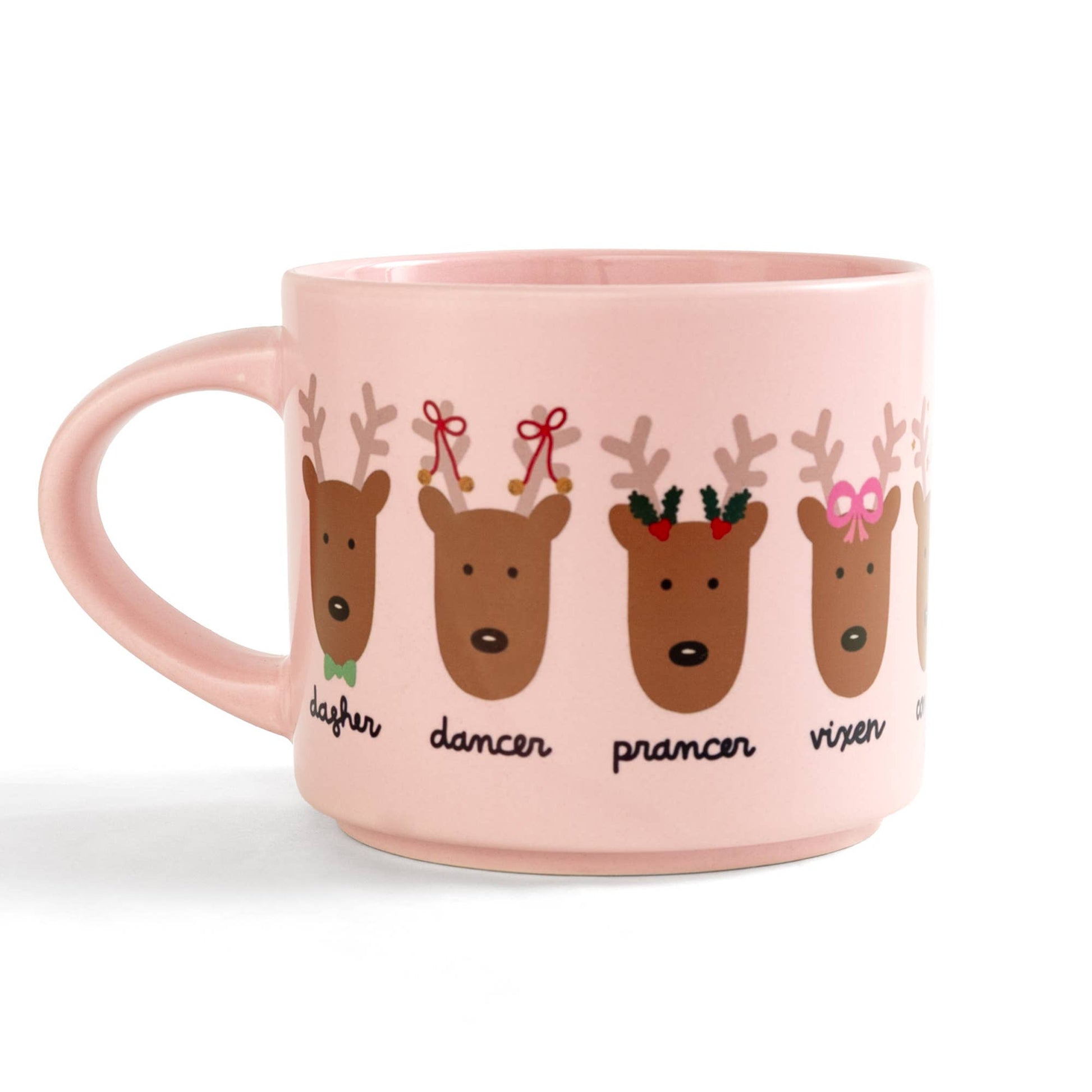 Santa's Reindeer Christmas Large Ceramic Mug